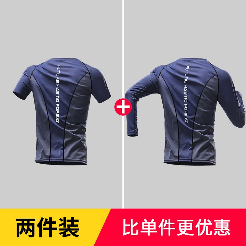 Fitness Clothing Men'S Quick-Drying Short-Sleeved T-Shirt Sports Top Tight Basketball Training Summer Ice Silk Running Breathable Half-Sleeved - Image 1